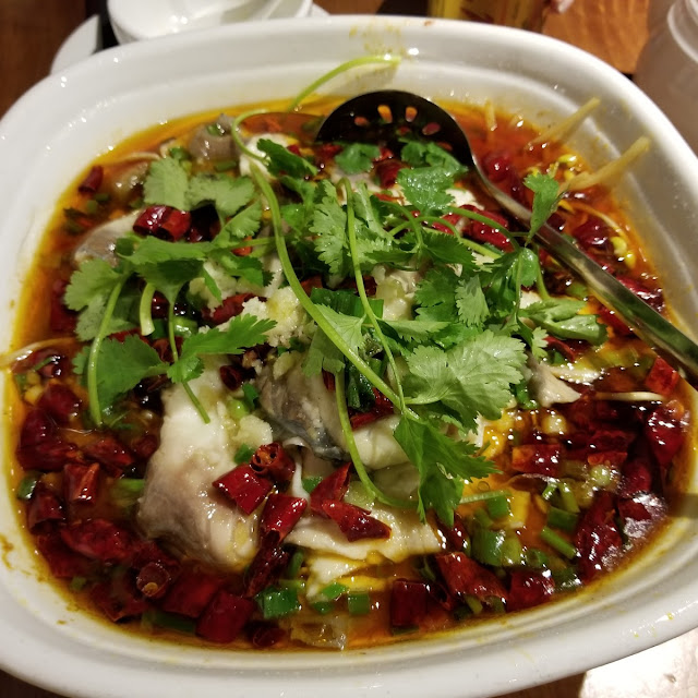 Steamed Fish Hea w Diced Hot Red Pepper