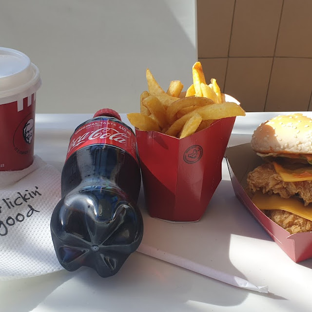 Double Crunch Burger Meal and Coffee
