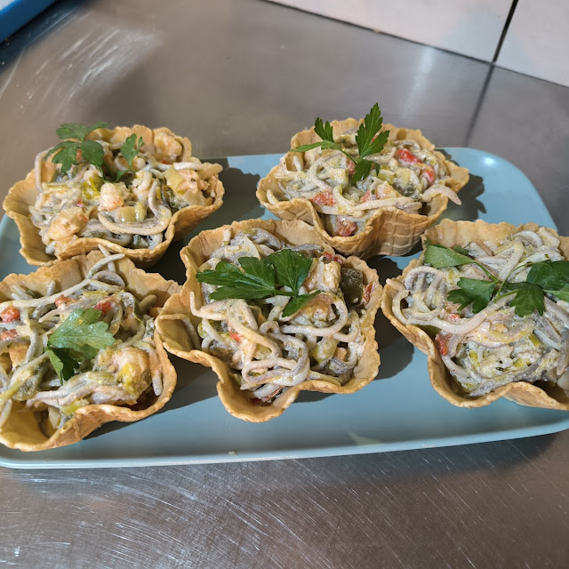 Tartaletas de Gulas Y Gambas