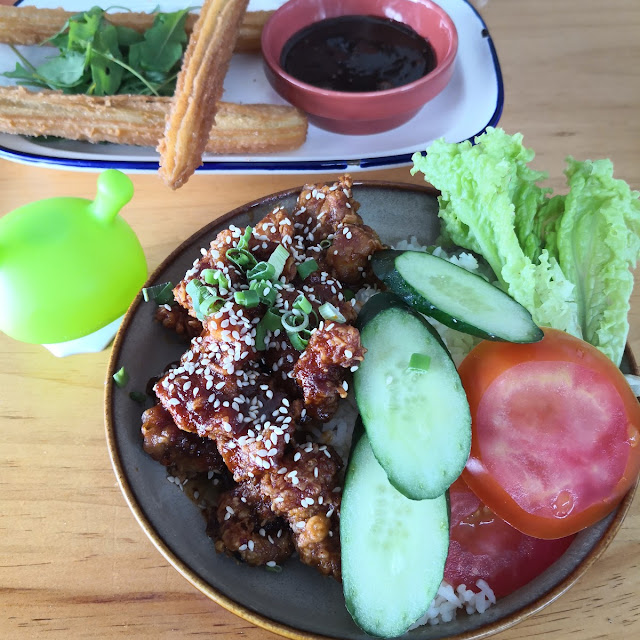 Korean Fried Chicken with Rice