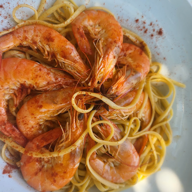 Linguine Aux Gambas Et Aubergines