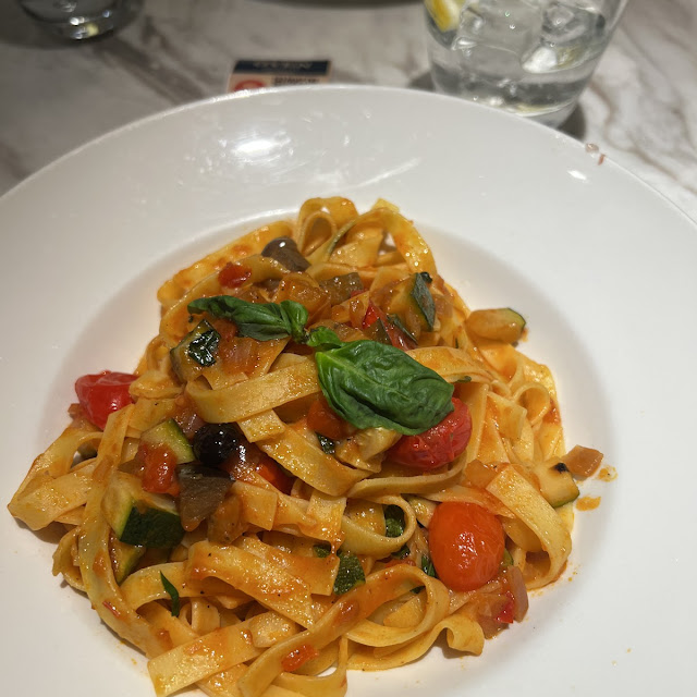 Tagliatelle Con Caponata De Verduras Sicilianas