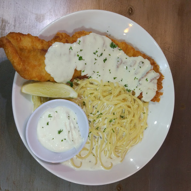 Fish and Pasta Sweet Tomato Sambal Matah
