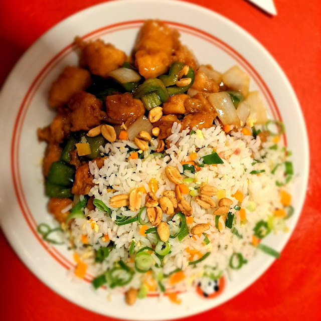 Frango Xadrez Com Arroz Chinês