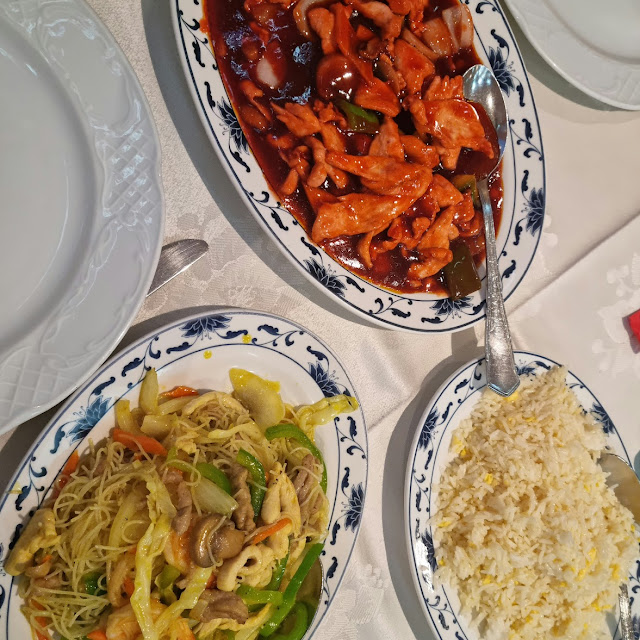 Kung Pao Chicken Singapore Rice Noodles Egg Fried Rice