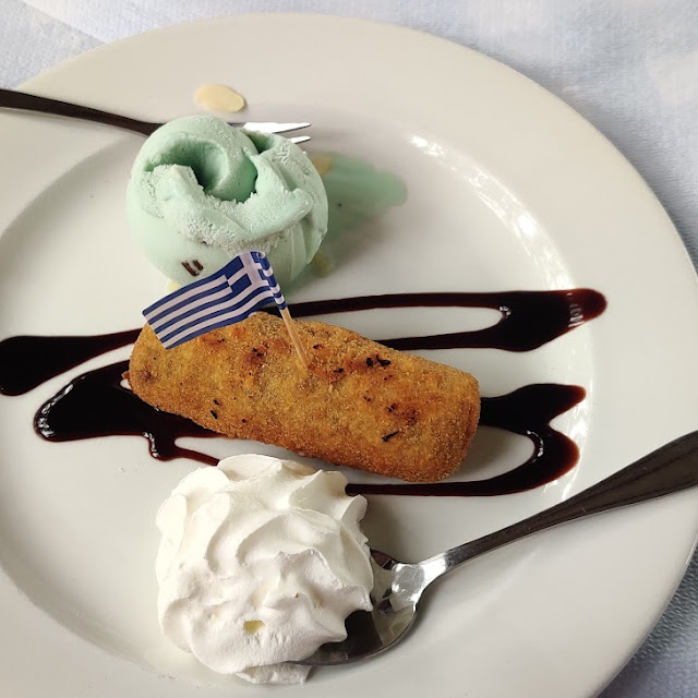 Fried Chocolate with Mint Ice Cream