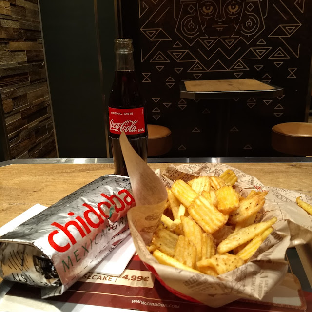 Enchiladas with Fries and Soft Drink
