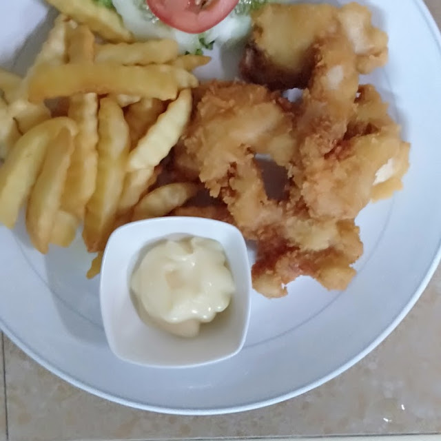 Deep Fried Chicken with French Fries