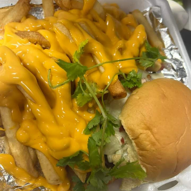 Bacon Burger with Cheese Fries