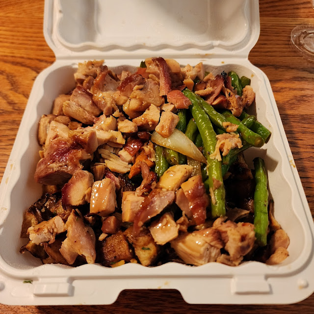 Bourbon Chicken String Beans & Home Fried Potatoes