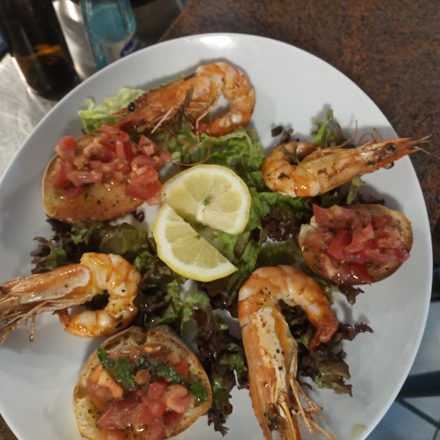 Scampi Mit Brusketa Kleine Portion