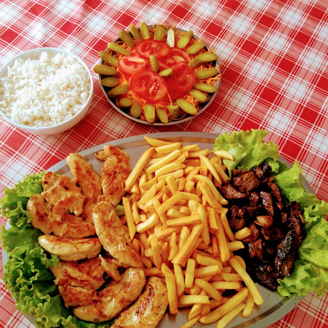 Filé de Frango Batata Frita E Alcatra