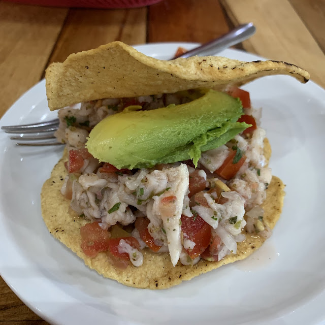 Tostada de Ceviche Al Mango