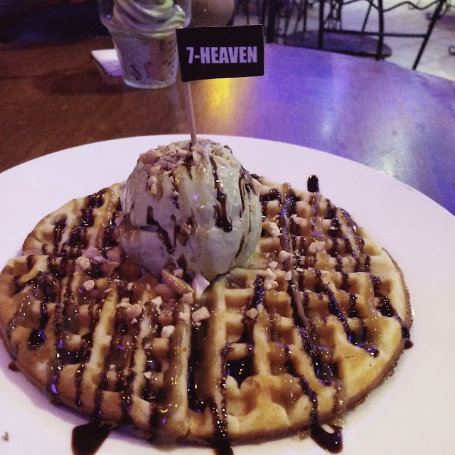 Waffle with Green Tea Ice Cream