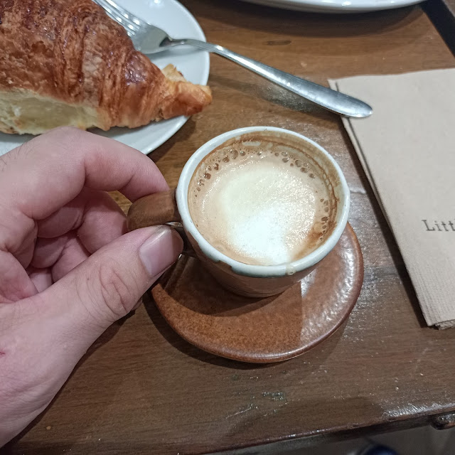 Plain Croissant and Hot Chocolate