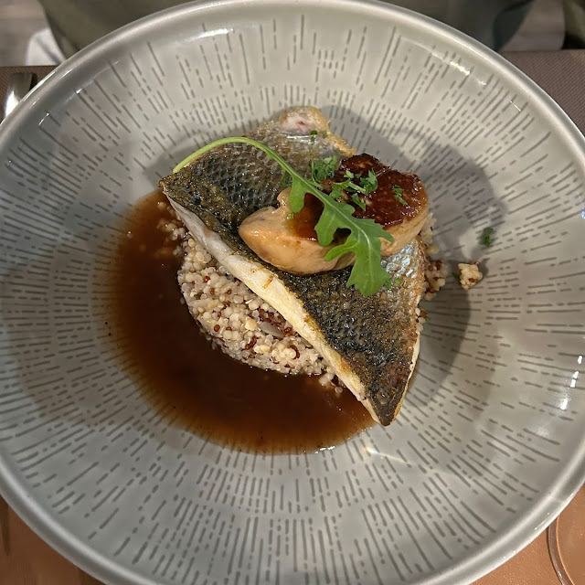 Sea Bass with Fois Gras and a Meat Jus
