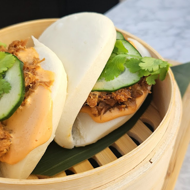 Korean BBQ Pork Buns with Spicy Kewpie Cucumber & Cilantro