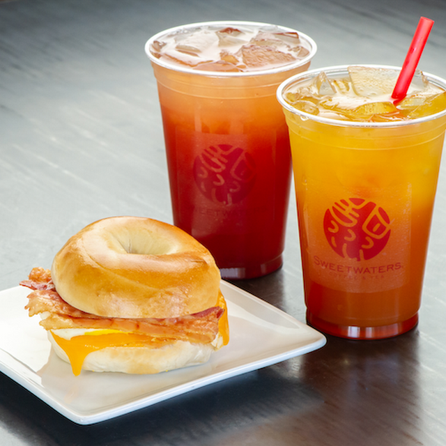 Breakfast Bagel Egg Bacon Cheese Sandwich & Cold Brew Coffee