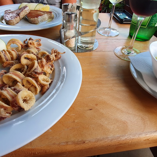 Fried Calamari and Tuna Steak