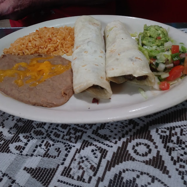 One Burrito One Taco Rice and Beans