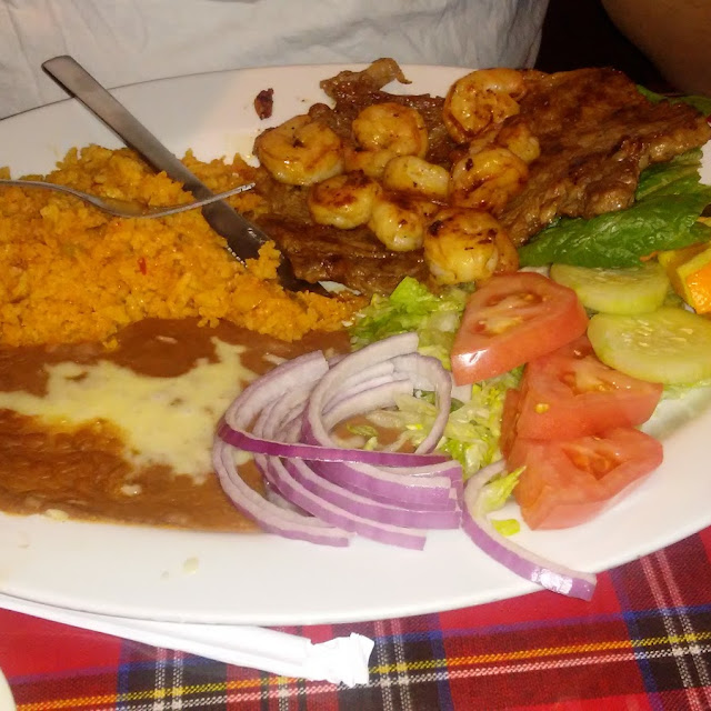 Carne Asada Con Camarones