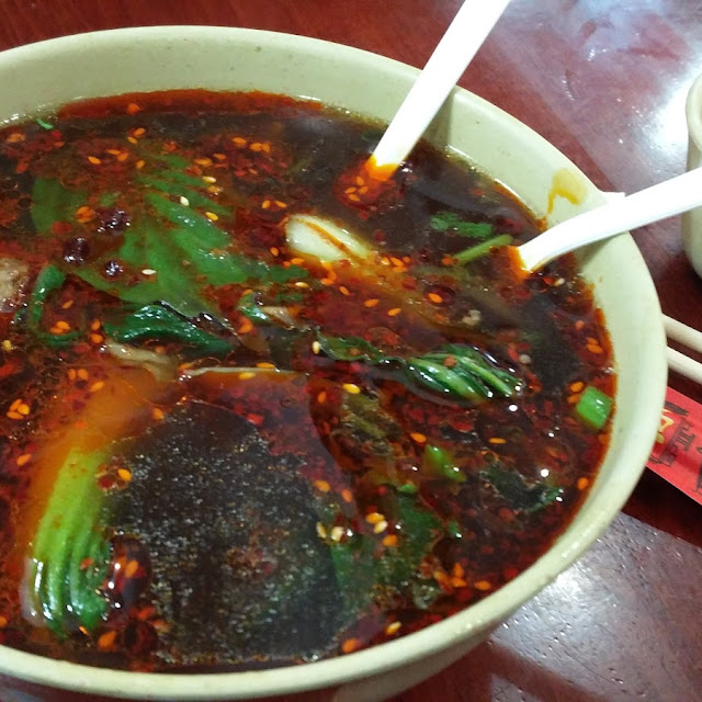 Beef Noodle Soup with Added Chili