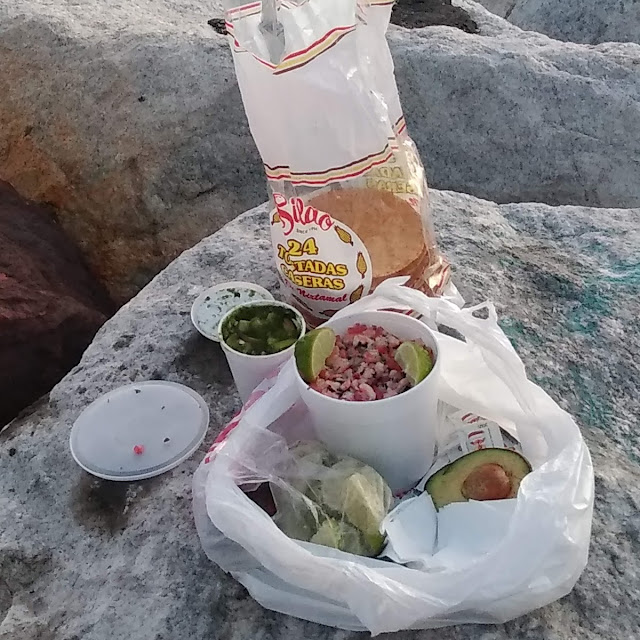 Eating Shrimp Ceviche