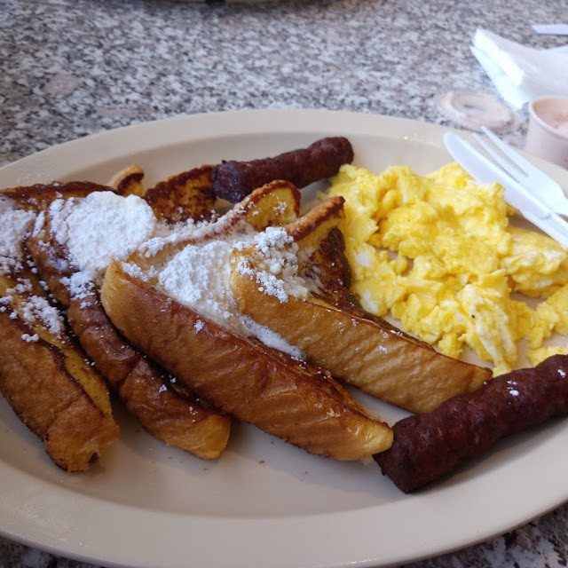 French Toast with Bacon and 2 Eggs