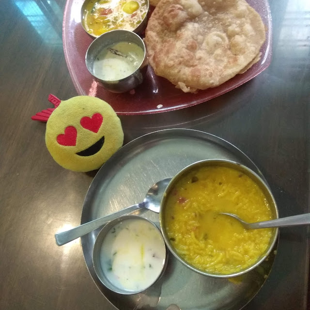 Dal Khichdi and Poori