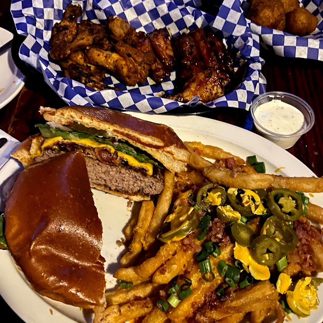 Hand Patted Bacon Cheese Burger with Loaded Fries