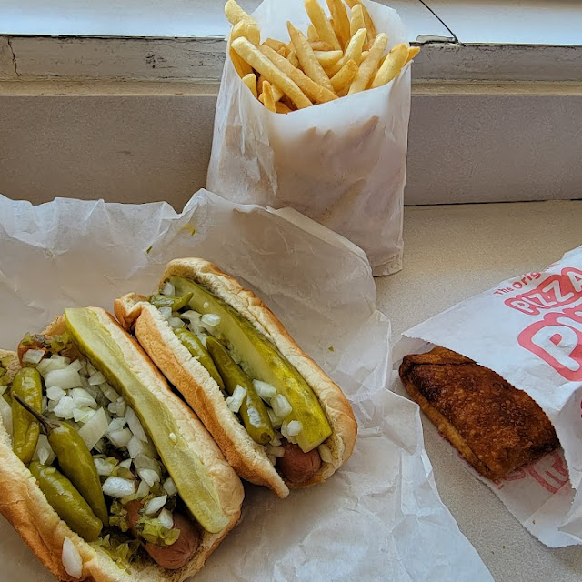 Chicago Dogs Fries Pizza Puff