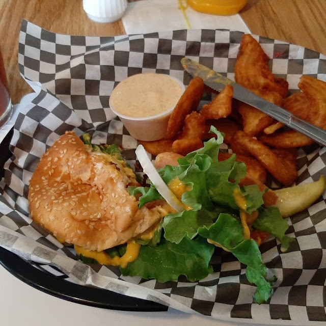 Veggie Burger and Sidewinders