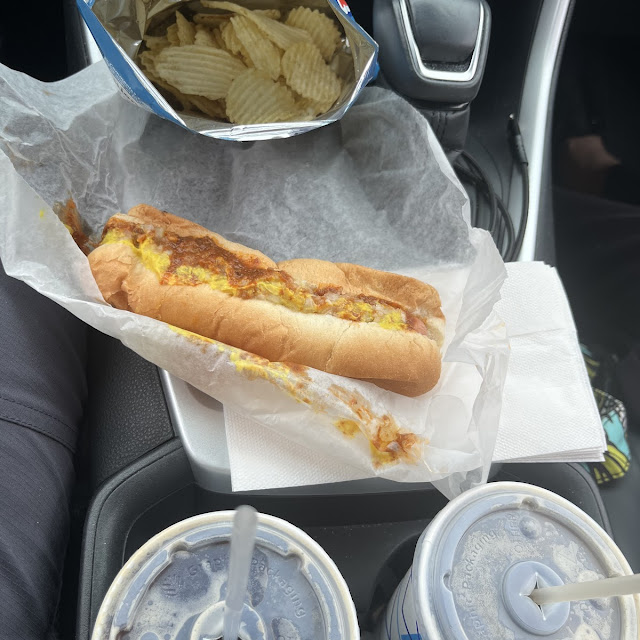 Hot Dog with Chili Onions and Mustard