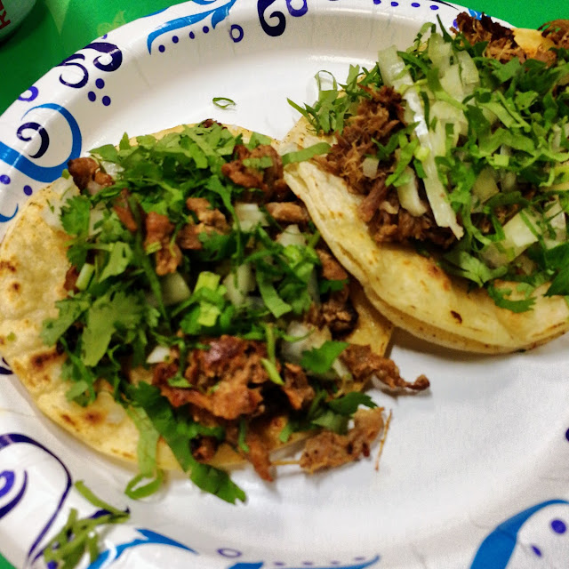 Tacos Al Pastor and Carnitas