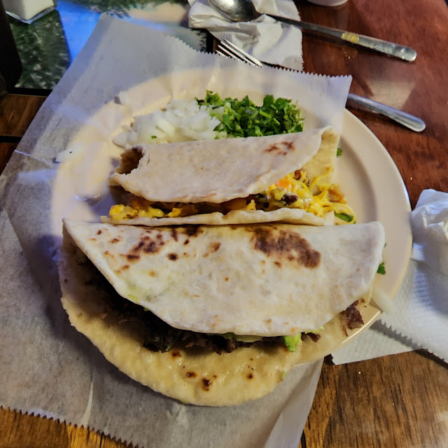 Bacon and Egg Taco Barbacoa Tacos