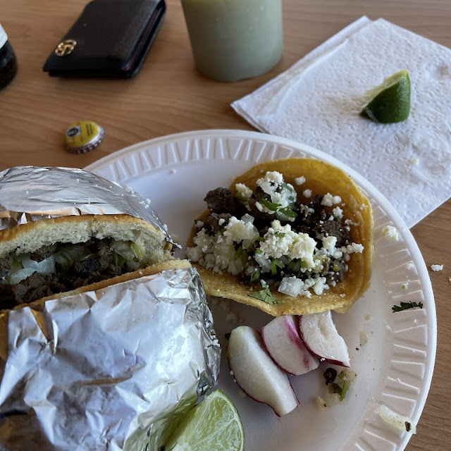 Torta De Carne Asada Y Carne Asada Tacos