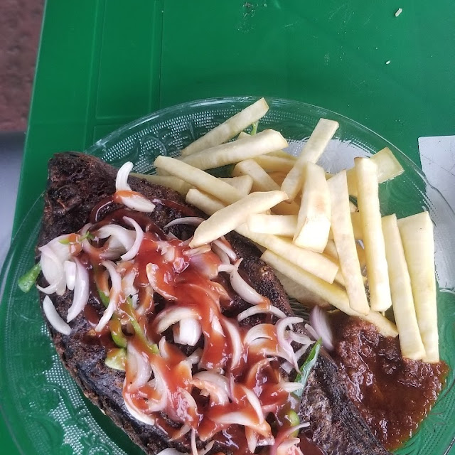 Fried Yam with Tilapia