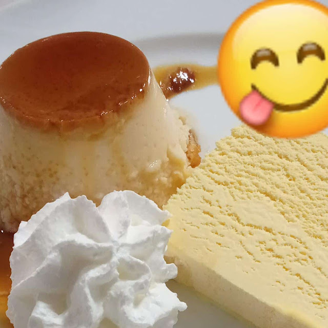 Flan Con Nata Y Helado de Vainilla