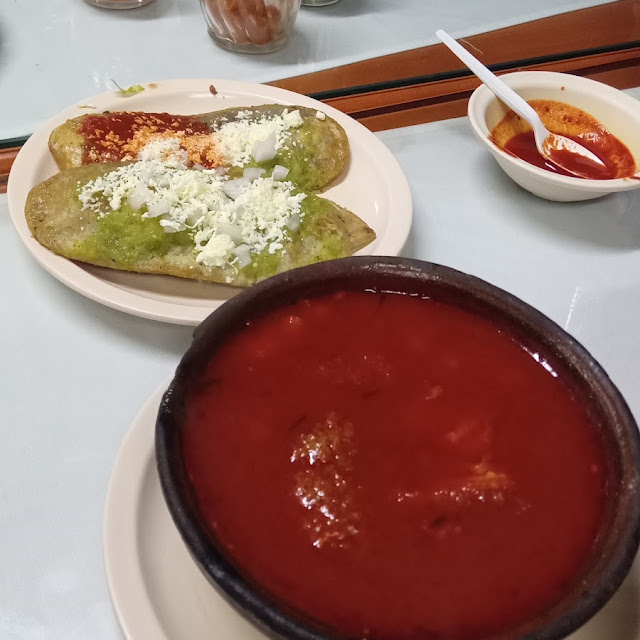 Mole de Panza Y Tlacoyos