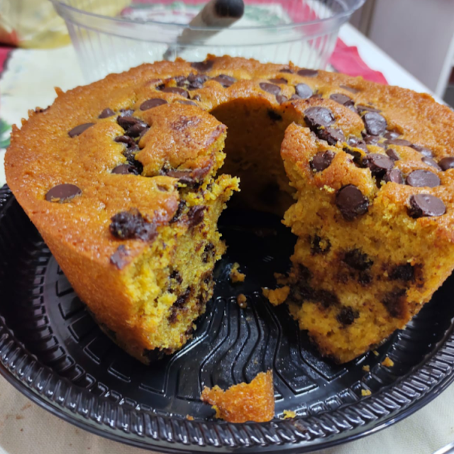 Bolo de Cenoura Com Gotas de Chocolate