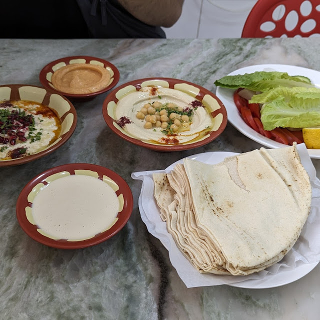 Falafel Salad and Kuboos Hummus Beans