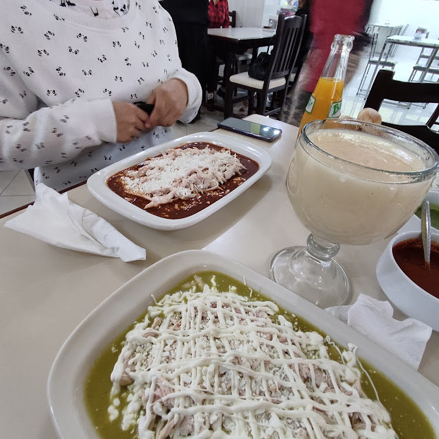Enchiladas de Mole Y Orden de Sopes Sencillos