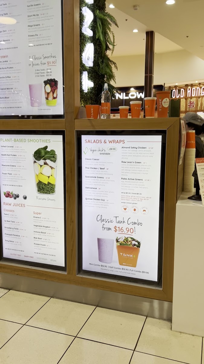 TANK Sylvia Park - Smoothies, Raw Juices, Salads & Wraps