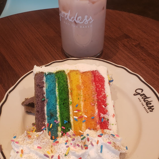 Iced Chai & Rainbow Cake
