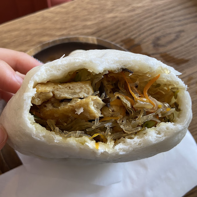 Vegetarian Bao Bun with Glass Noodles and Veggies