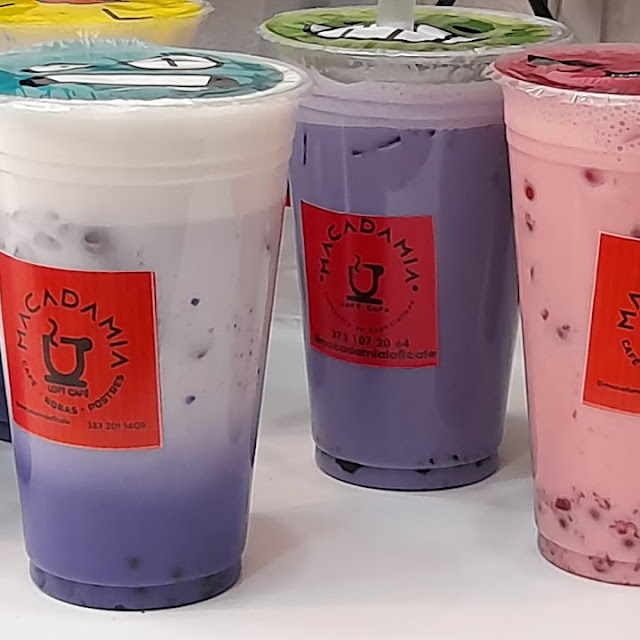 Boba Taro Y Latte Fresa Con Perlas de Frutas del Dragón