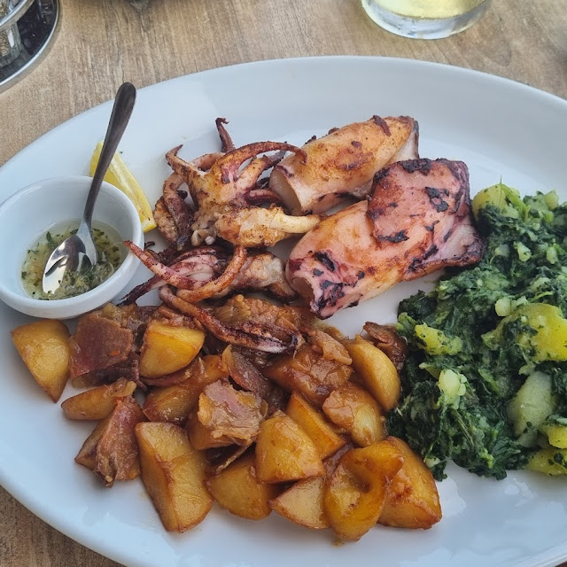 Calamari with Mangold and Potatoes