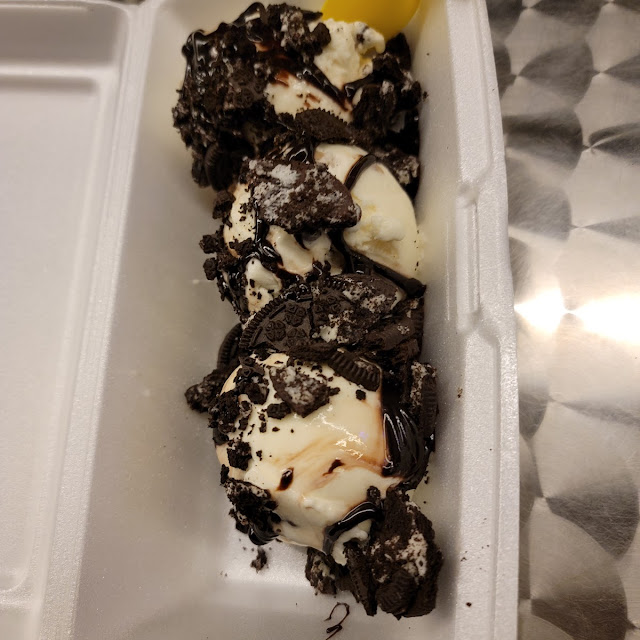 Triple Scoop Cookie Dough Ice Cream with Oreos & Hot Fudge