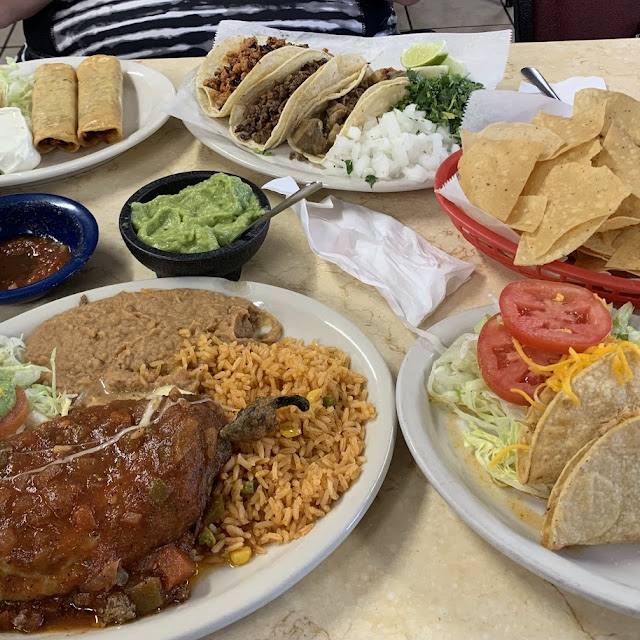 Two Crispy Tacos Rice and Beans