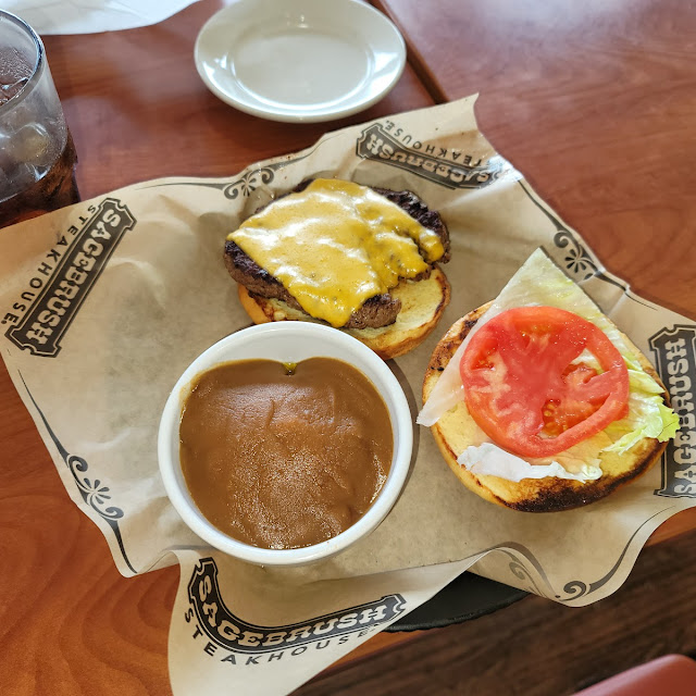 Cheeseburger with Mashed Potatoes and Gravy